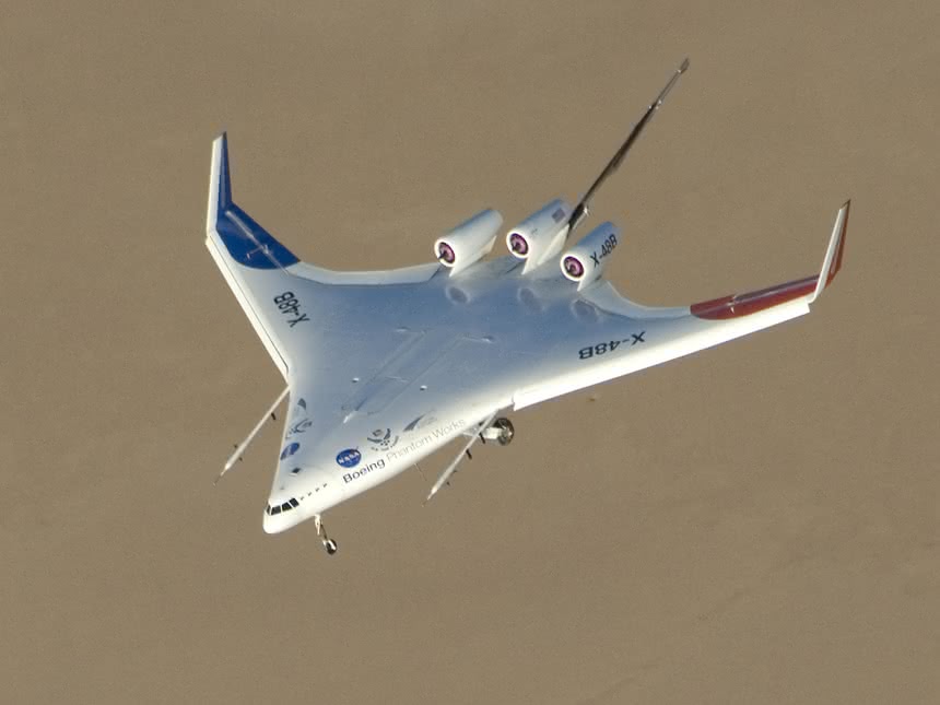 Wizualizacja konstrukcji X-48B z Blended Wing Body