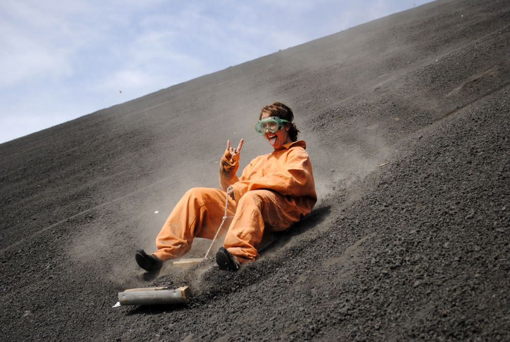 Volcano boarding