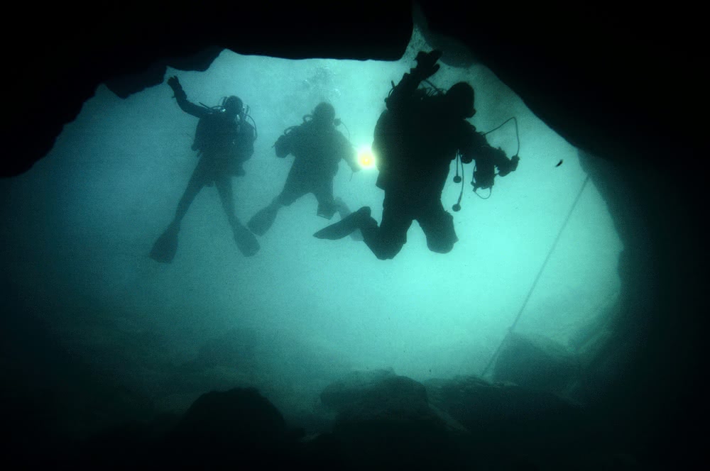 Cave diving